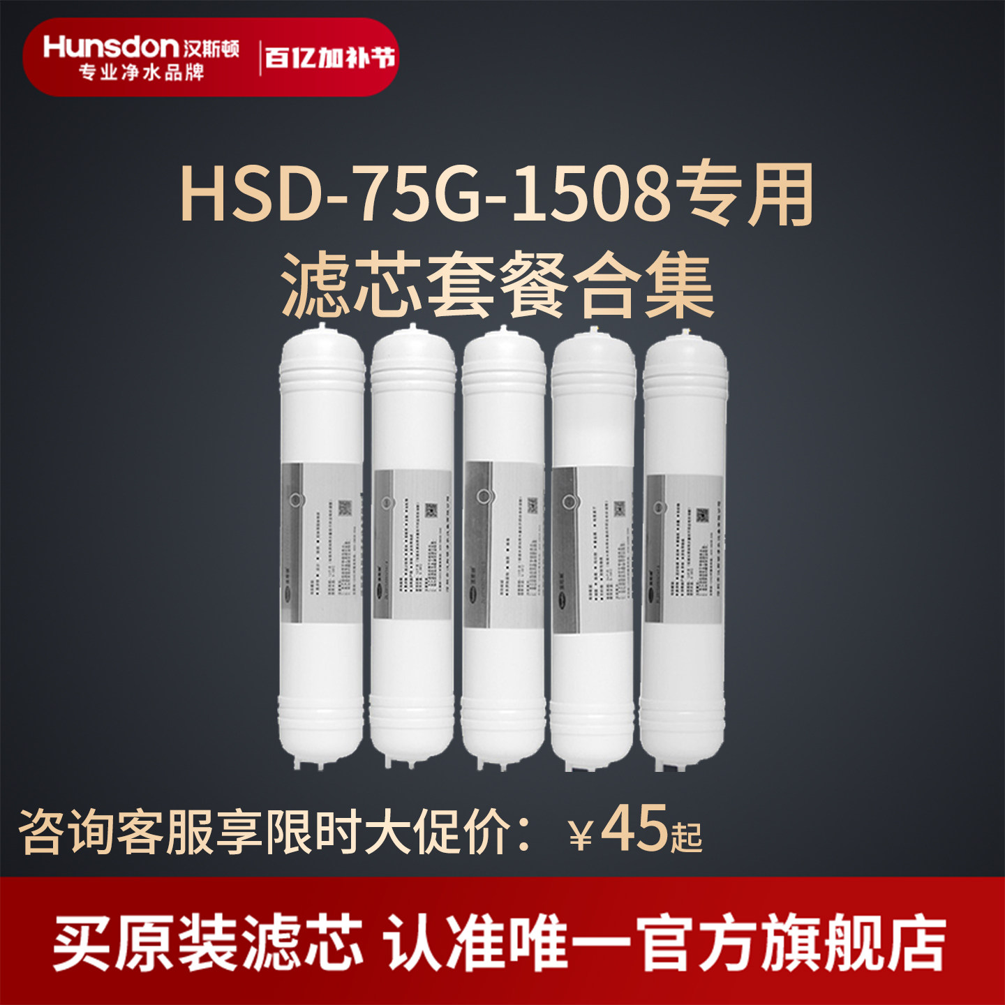 汉斯顿净水器滤芯原厂原装正品HSD-75G-1508滤芯套餐合集
