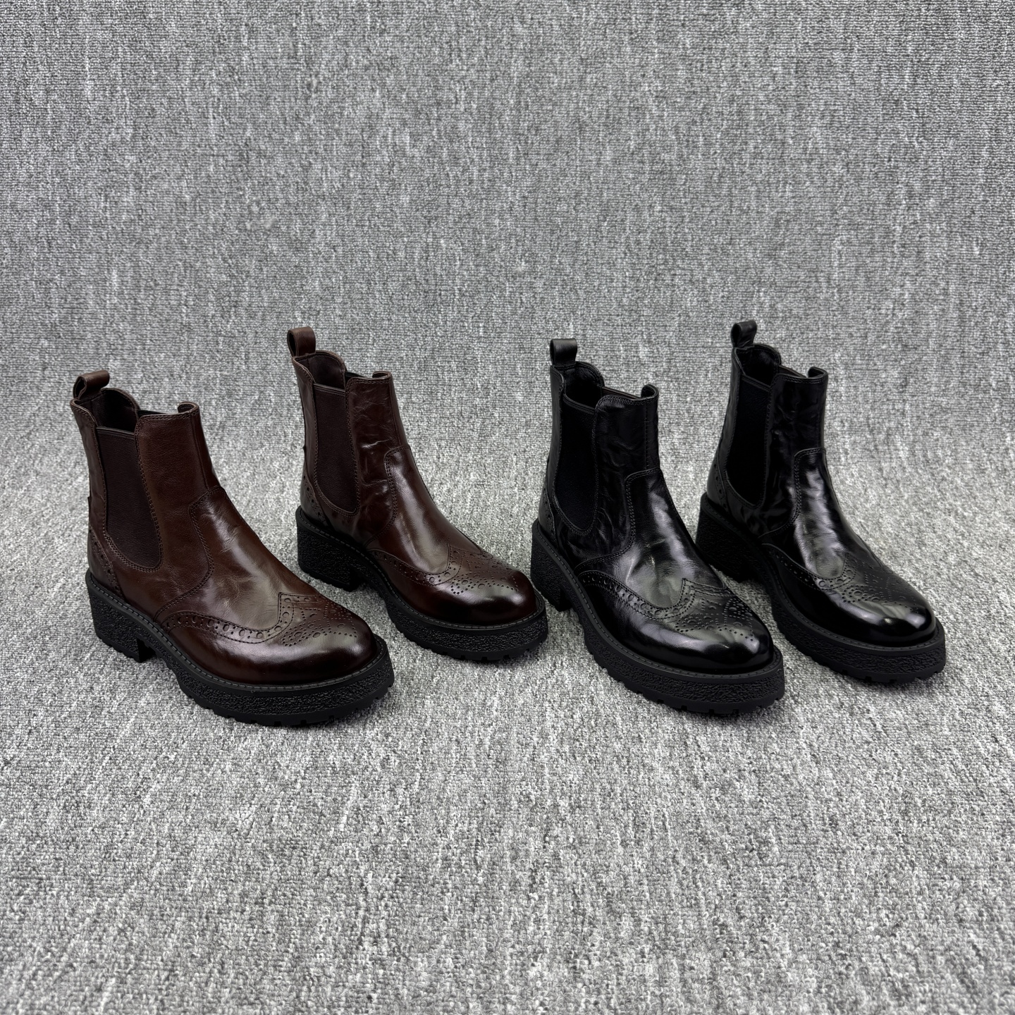 厚底高跟短筒女靴英伦风切尔西靴