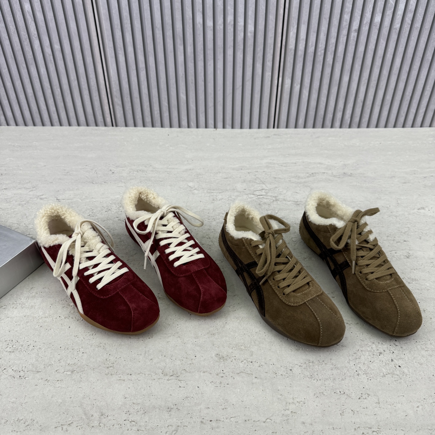 复古加绒德训鞋拼色平底休闲女鞋