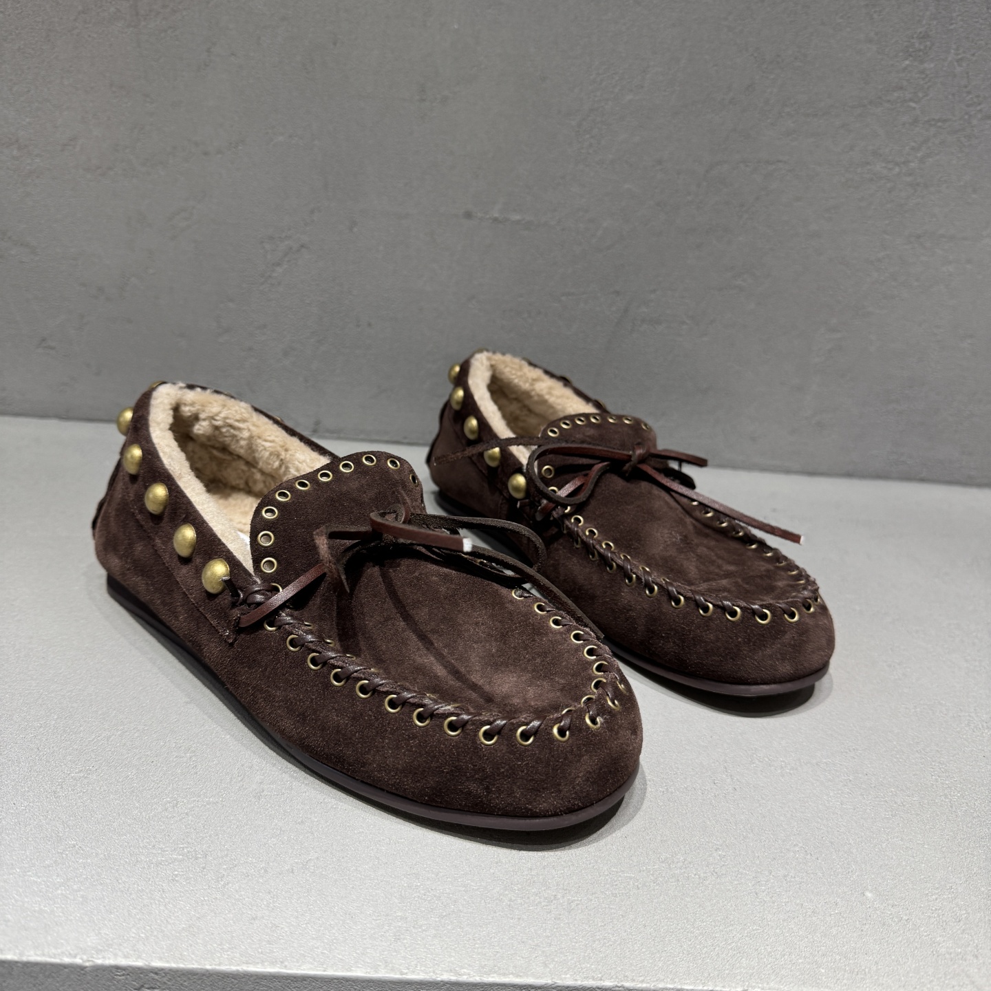 先峰名典平底豆豆鞋羊毛加绒女鞋