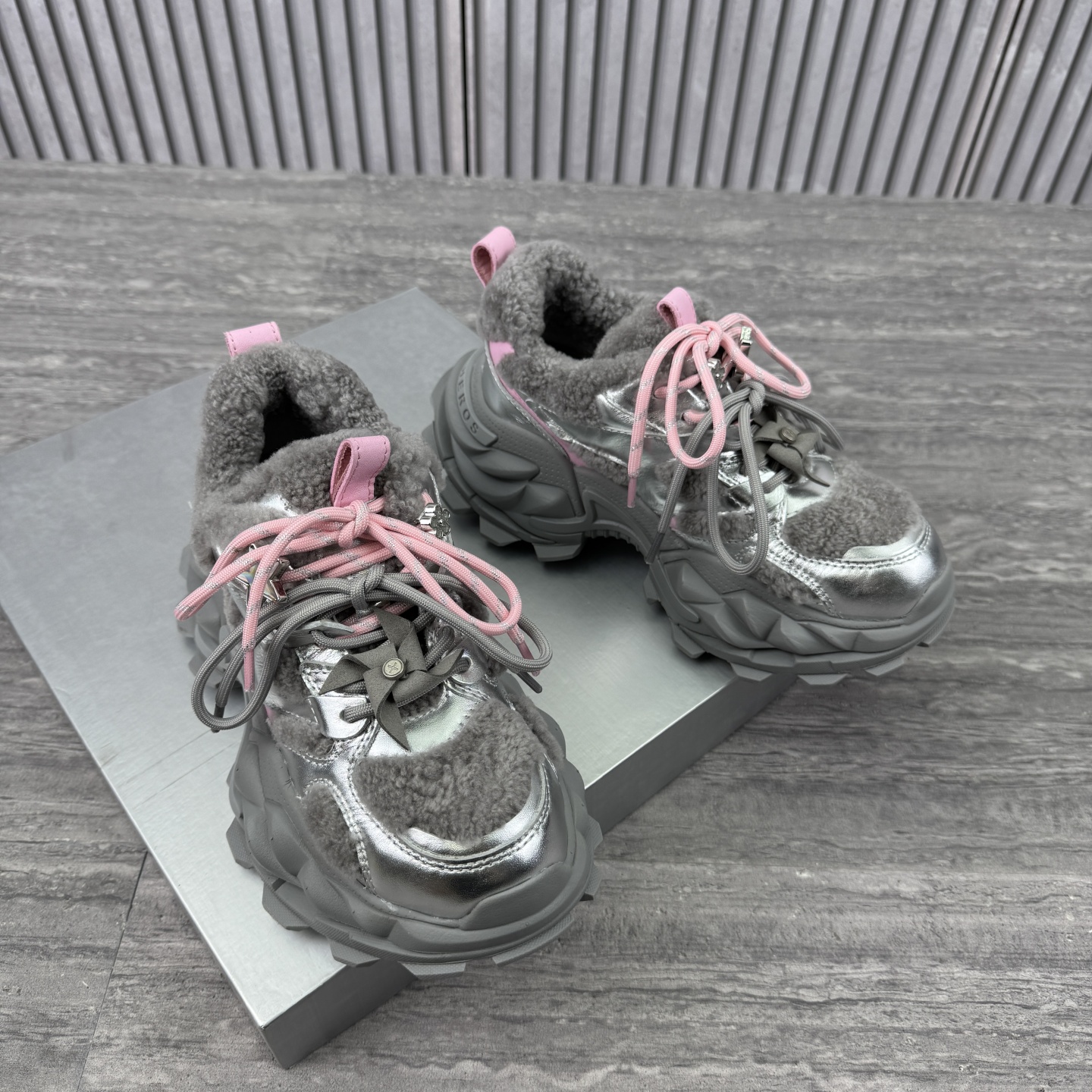 时尚加绒老爹鞋厚底增高保暖女鞋