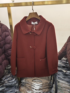 红色金貂绒呢大衣女小个子2025秋冬新款妈妈装新年结婚金貂绒外套