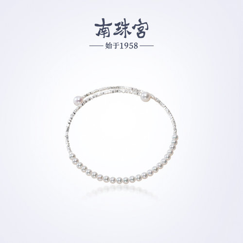 南珠宫925银淡水珍珠手链手圈年轻款简约百搭送女友C-S069SD-Y