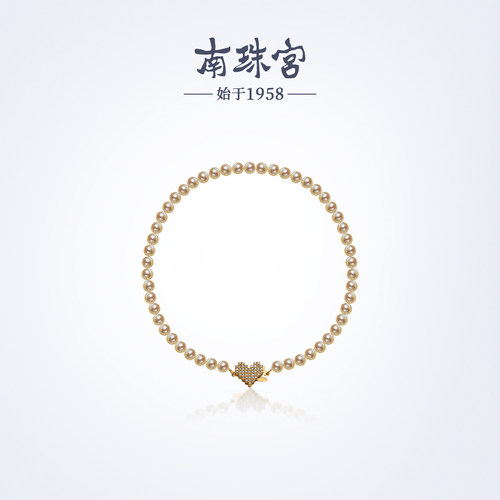 南珠宫奶油金海水珍珠项链轻奢高级感生日礼物送女友X040N