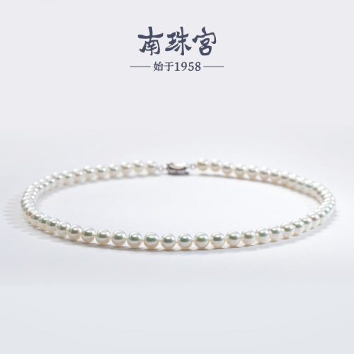 南珠宫925银海水珍珠圆项链无调