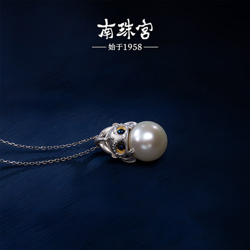 南珠宫925银淡水珍珠吊坠可爱风无牙仔生日礼物送女友D011SD