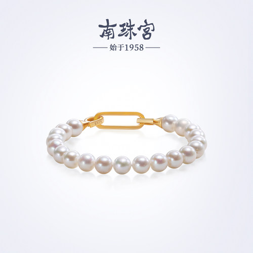 南珠宫925银淡水珍珠手链职场通勤百搭高级感生日礼物送女友S068D