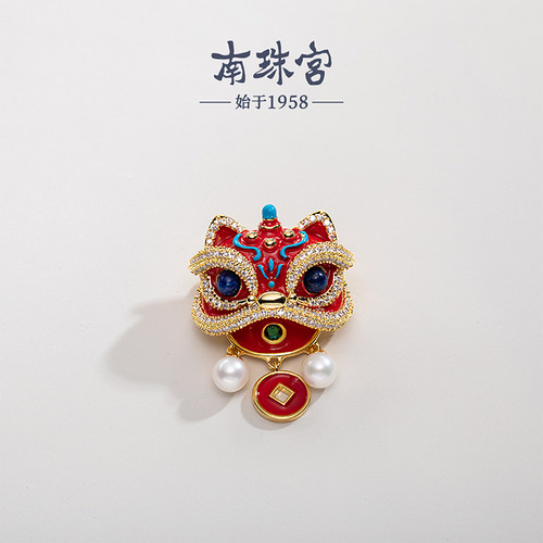 南珠宫新款淡水珍珠胸针百搭时尚通勤轻奢高级感 文化传承中式