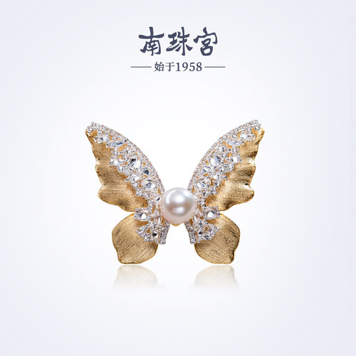 南珠宫海水珍珠胸针复古中式风旗袍配饰秋冬新款H014N