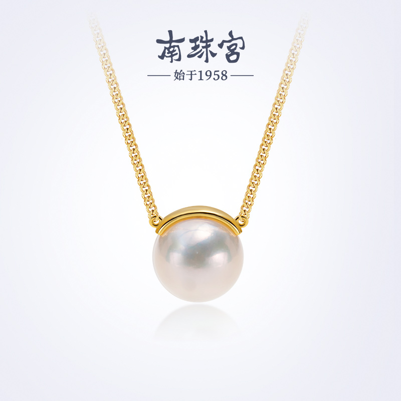 南珠宫925银淡水珍珠项链年轻款生日礼物送女友C-CYX137SD-J