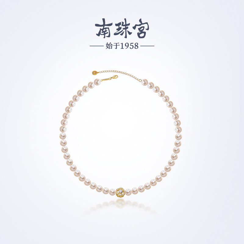 南珠宫风铃 高品质淡水珍珠项链时尚百搭轻奢高级感 职场穿搭礼物