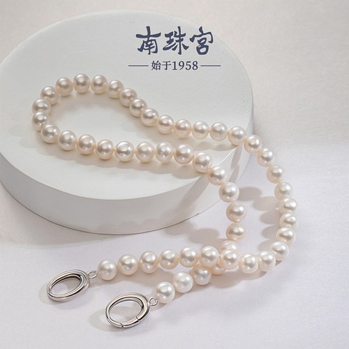 南珠宫925银淡水珍珠近圆项链