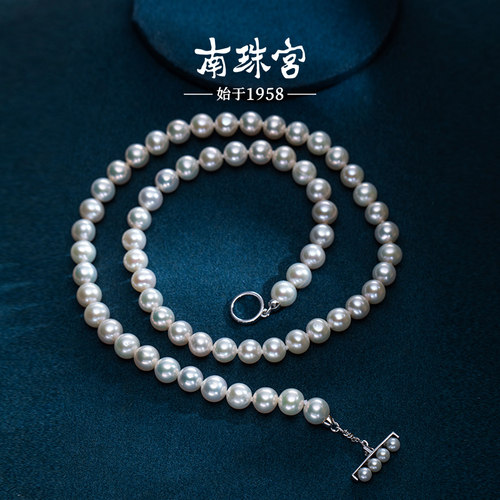 南珠宫近圆珍珠项链淡水