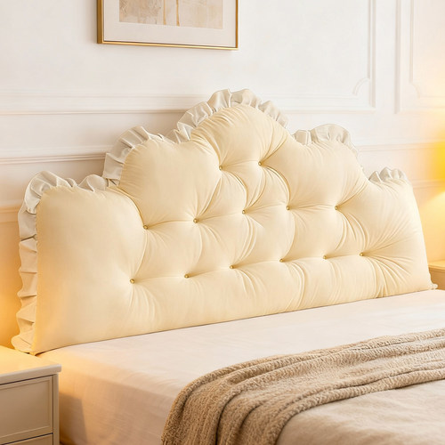 奶油风床头靠垫加高榻榻米软包大靠背卧室双人床上靠枕玩手机绑带