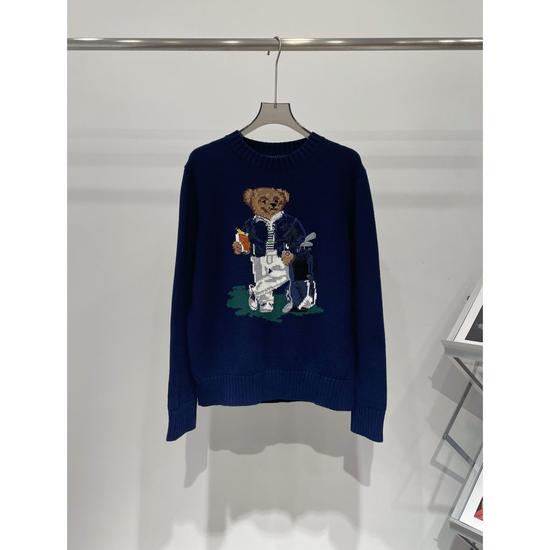 南油 55%棉 RL拉夫高尔夫球小熊圆领套头针织衫百搭时尚宽松上衣