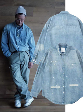 在途MADNESS HARD AGING CHAMBRAY NEP BD SHIRT日产牛仔衬衫25SS