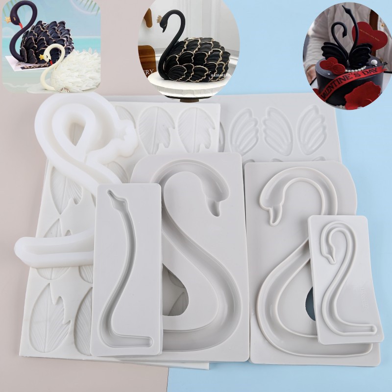 硅胶天鹅羽毛脖子巧克力蛋糕模