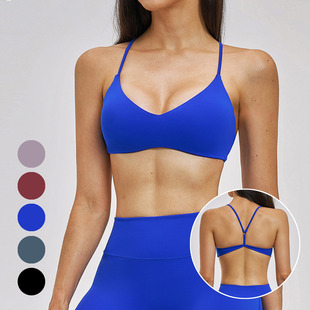 欧美磨毛瑜伽文胸女速干美背休闲户外运动内衣普拉提跑步健身上衣