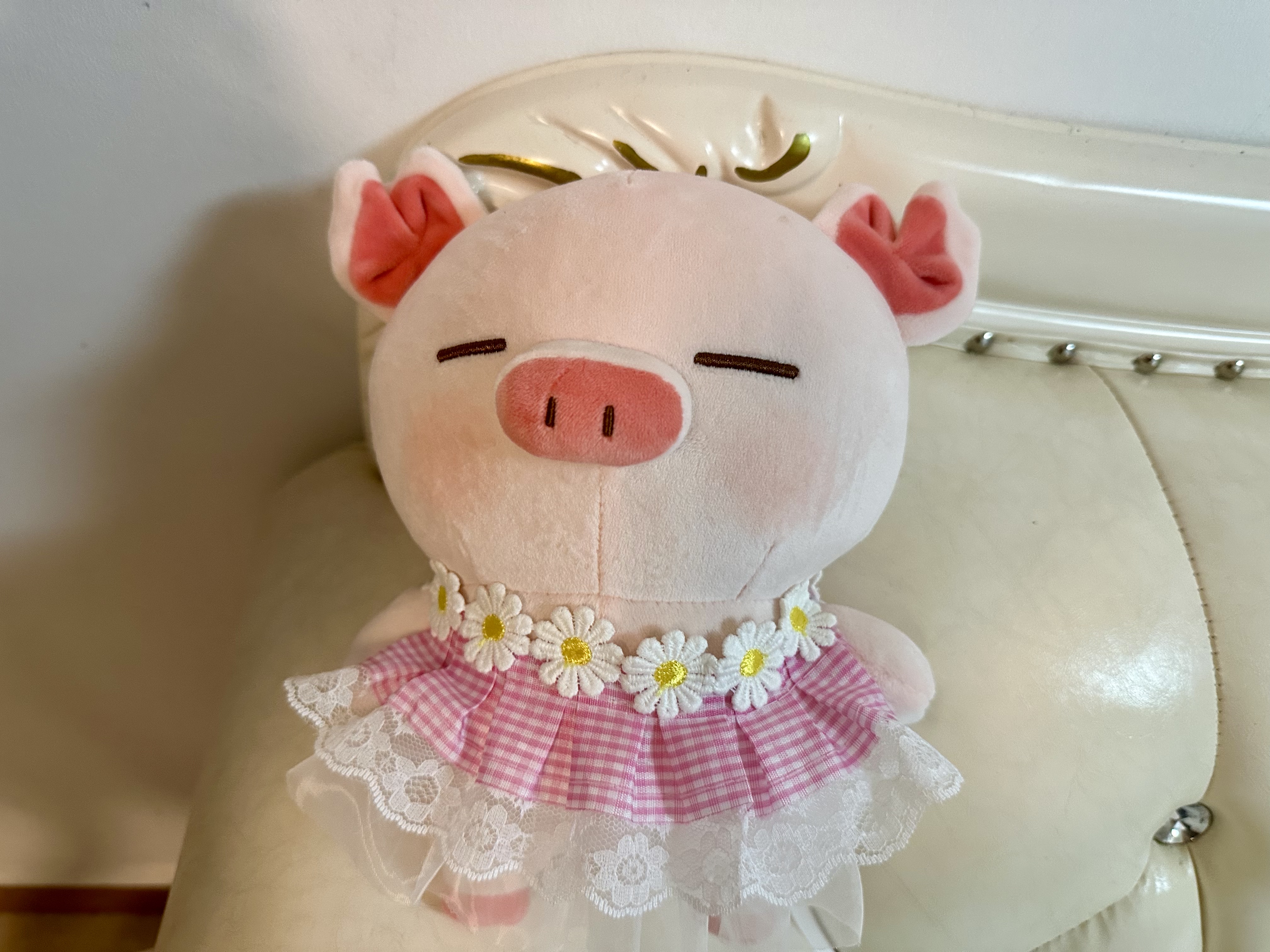 ｜mini系列｜猪猪格子裙粉色蓝色