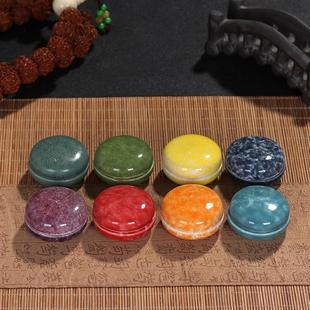 窑变密封罐多功能陶瓷印泥盒中药粉香膏粉茶叶创意胭脂盒分装瓷器