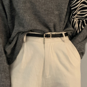 夏季 小皮带女简约百搭时尚 配牛仔裤 饰西裤 黑色 细腰带ins风装