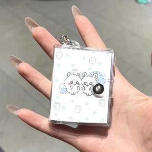 可爱卡通情侣迷你小相册洗照片学生书包挂件钥匙扣证件照两寸打印
