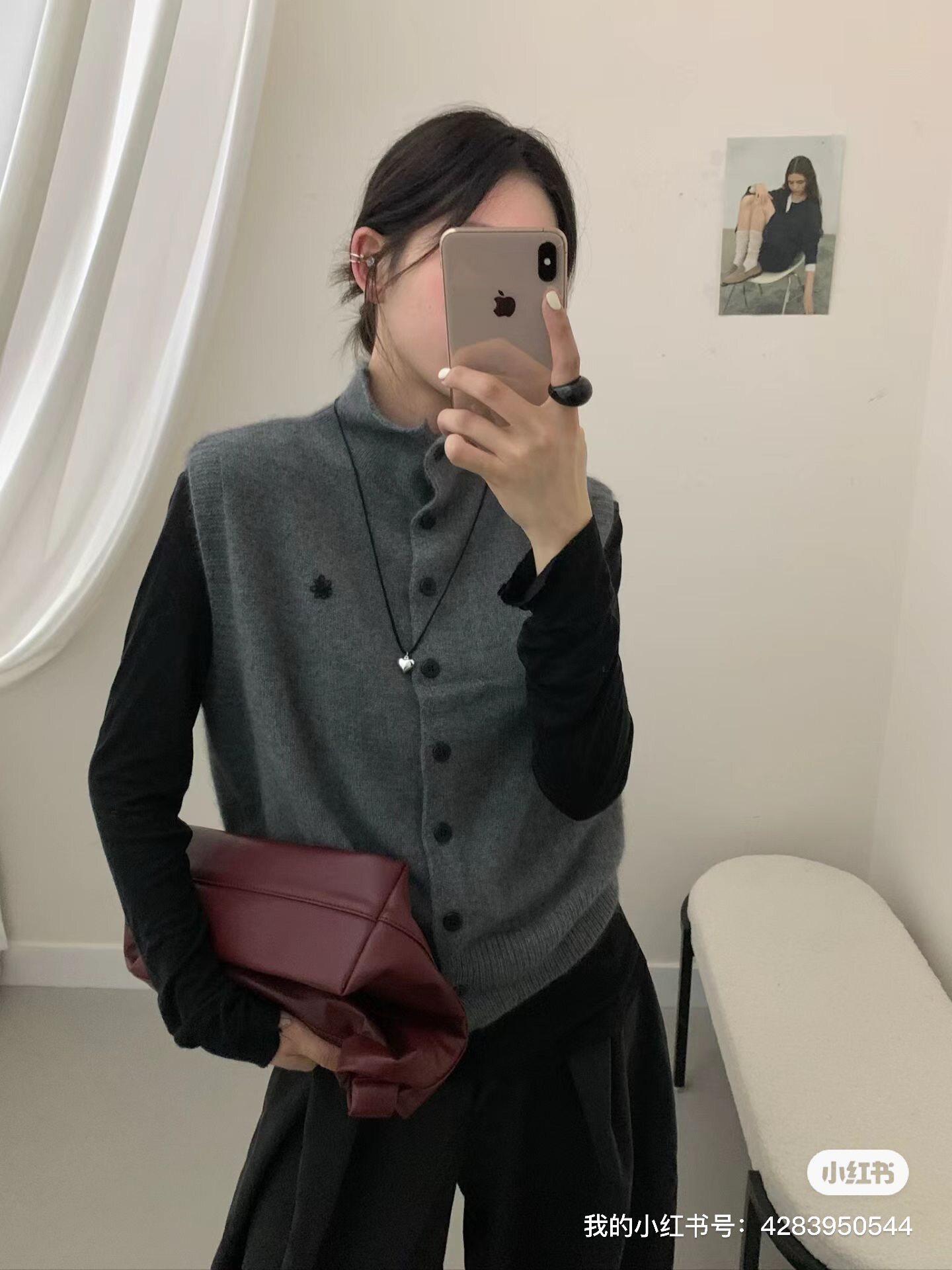 YZY 韩系立领无袖坎肩浣熊毛衣针织马甲独特背心休闲通勤内搭叠穿