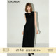 COCOBELLA赫本风丝绒小黑裙优雅气质混搭连衣裙无袖 背心裙FR3070