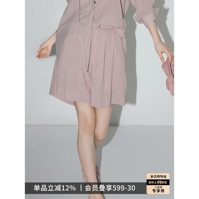 COCOBELLA松弛感穿搭百慕大短裤女夏纯色宽松休闲A字裤裙SO0001