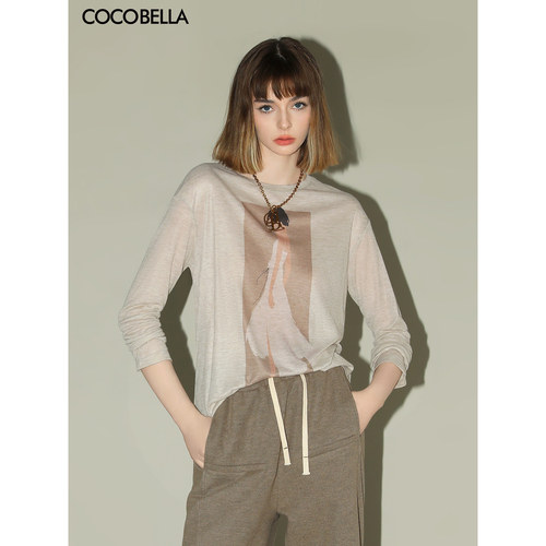 COCOBELLA时尚印花花纱T恤