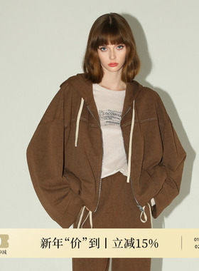 COCOBELLA[miu系穿搭]炒色花纱外套休闲连帽拉链卫衣SC3013-2