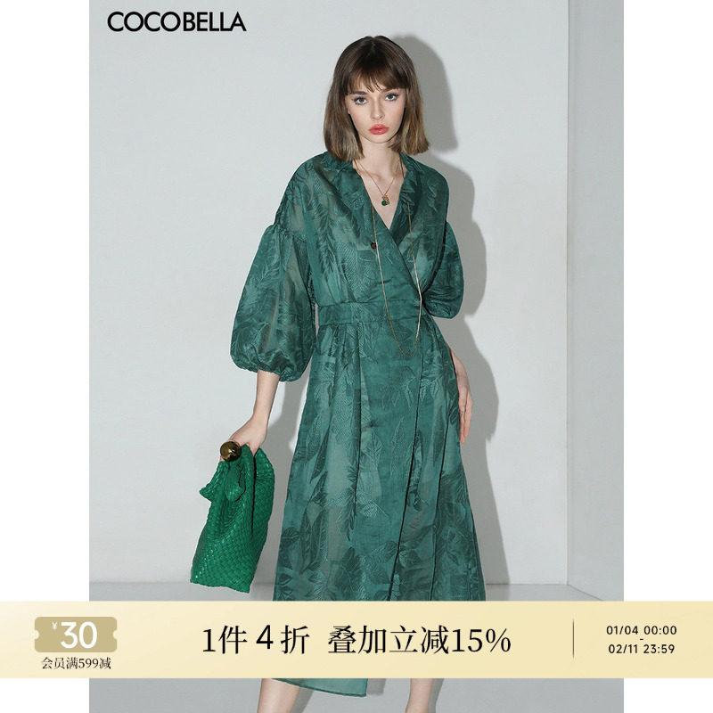 COCOBELLA清新复古提花重工刺绣微透视长款度假连衣裙DS1259B,女装/女士精品,连衣裙,淘宝优惠券,粉丝福利购,淘宝优惠卷