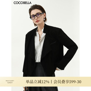 女可脱卸撞色袖 饰线西装 假两件外套SI3019 装 COCOBELLA设计师款