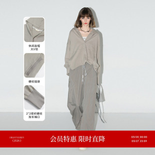 COCOBELLA 段彩花纱竹节卫衣女春宽松休闲上衣SE3007 松弛感穿搭