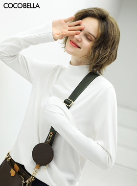 COCOBELLA细腻baby触感肌底衣长袖T恤女25秋白色休闲打底衫TE909