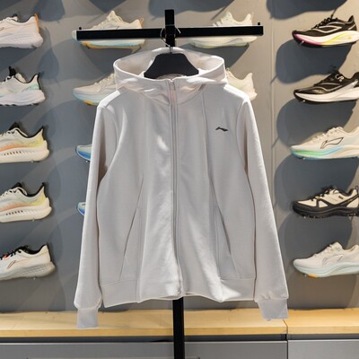 李宁卫衣女2026春健身系列宽松舒适连帽开衫运动服薄外套AWDW078