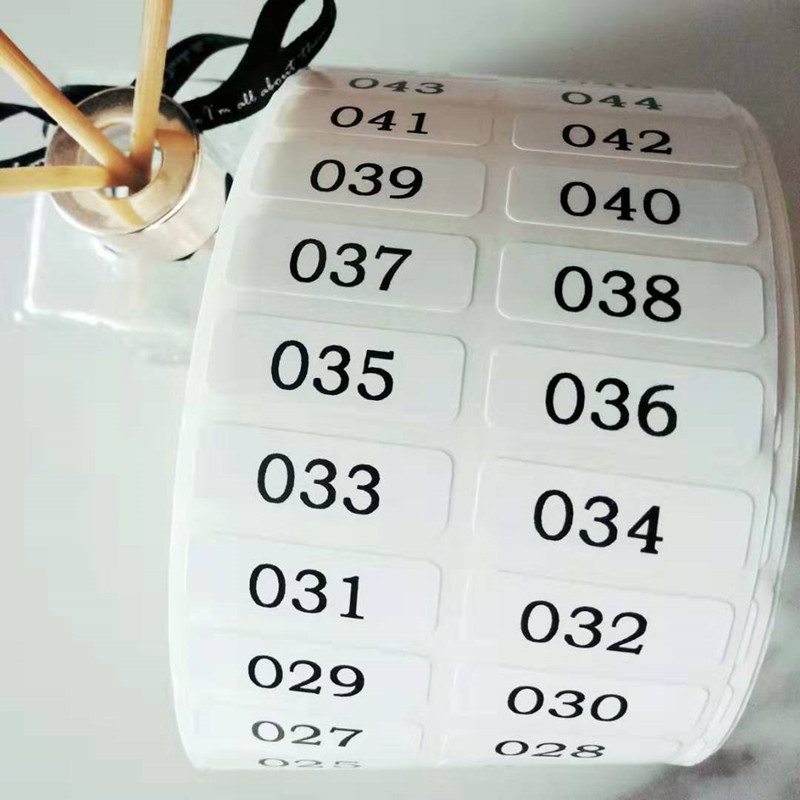 数字不干胶标签防水贴白色