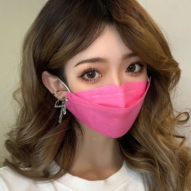 粉色柳叶型3d立体口罩女生高颜值可爱夏季薄款口耳罩女神时尚网红