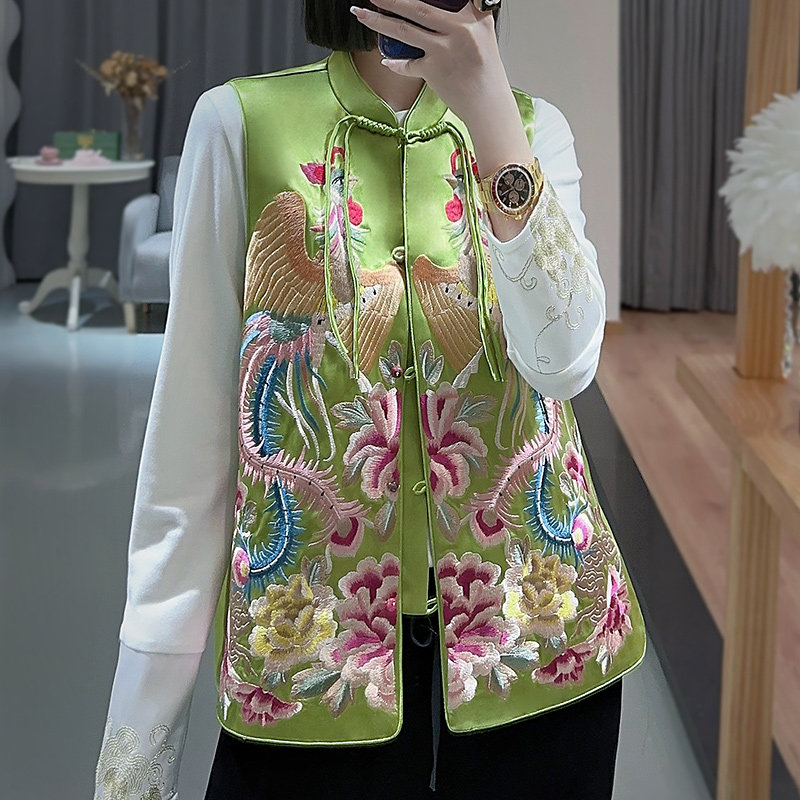 唐装女装中国风重工刺绣上衣宽松新中式改良上衣复古配衬衫的马甲