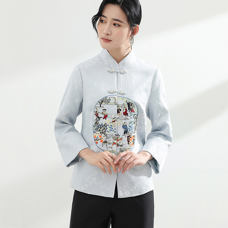 2025年新款刺绣茶服夏季唐装上衣