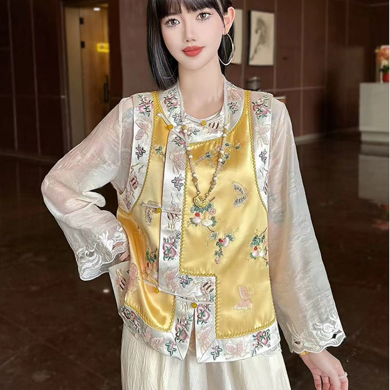 新中式复古国风重工刺绣唐装马甲