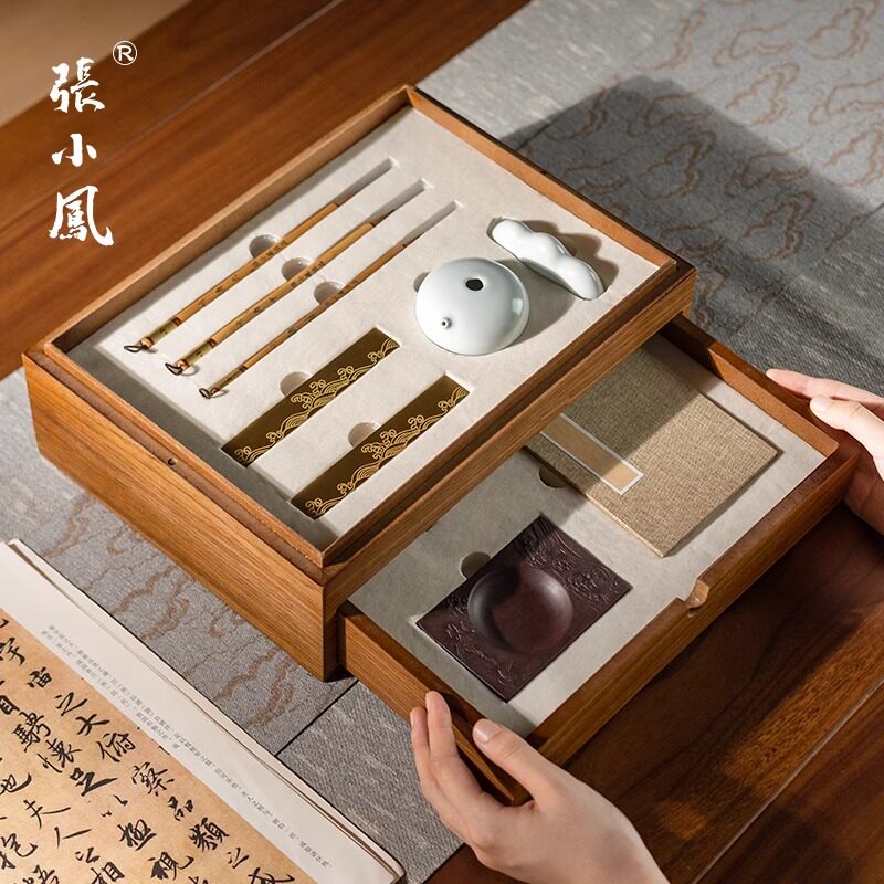 张小凤听涛毛笔套装文房四宝精品套装狼毫初学者专业款全套礼盒