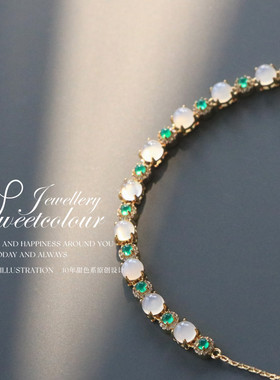 原创天然彩宝手链水灵手链