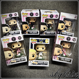 Funko 银河罗伊斯/迈阿密国际梅西/苏亚雷斯/布斯克茨/阿尔巴手办