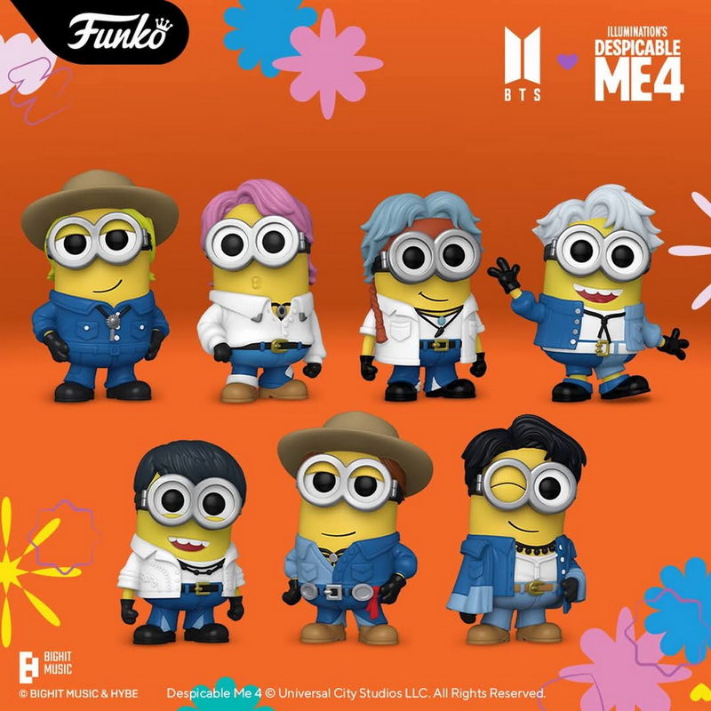 Funko小黄人DM4 X BTS防弹少年团联名手办金南俊金硕珍闵玧其公仔