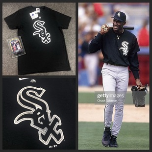 芝加哥白袜队球迷t恤 MAJESTIC美版 Sox White 泥点LOGO MLB美职棒