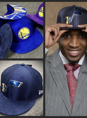 美版NEWERA 59FIFTY 纽亦华2017年选秀帽 爵士/勇士麂皮檐棒球帽