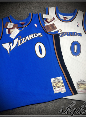 M&N Arenas 阿里纳斯奇才队复古SW MN华盛顿巫师0405季复刻球衣