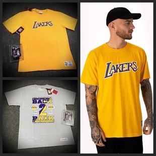 M&N 洛杉矶湖人09-10两连冠纪念t恤 MN传奇复古t恤 科比 加索尔