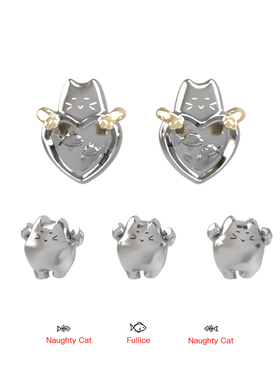 FULLICESTUDIO哈基猫原创猫咪小众设计感耳环耳钉圣诞新年礼物